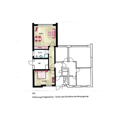 公寓 Haus Nordseebude Uli Eg Links Nordseebude